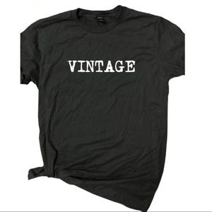 Vintage Print Black Tshirt